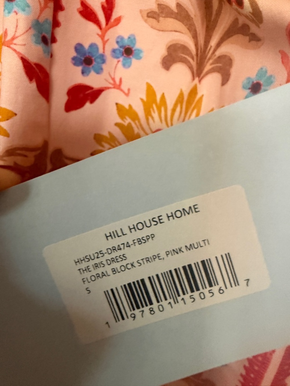 NWT Hill House Home The Iris Dress — Pink Floral Block Stripe, Size Small - Picture 5 of 6